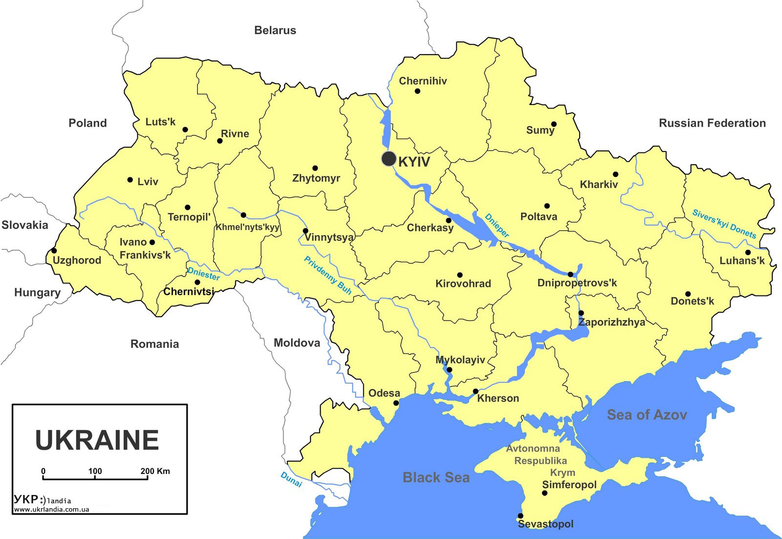 Как сейчас выглядит карта украины